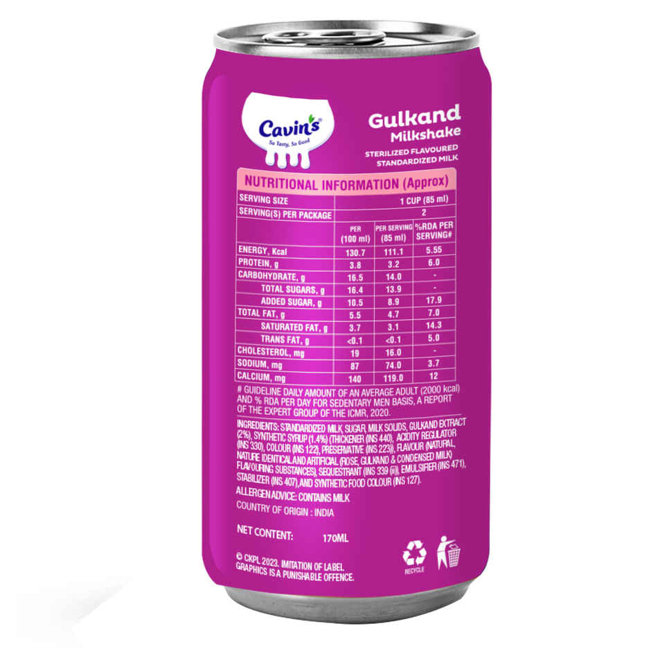 Cavins Gulkand Milkshake