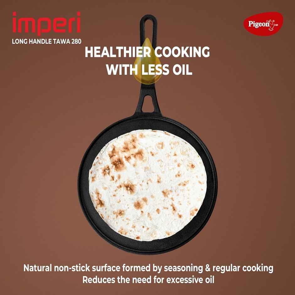 Pigeon Imperi Cast Iron Long Handle Tawa 280