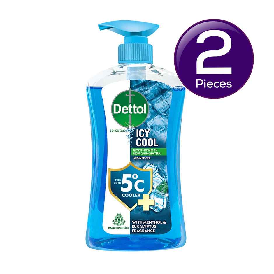 Dettol Icy Cool Body Wash and Shower Gel Pump with Salicylic Acid for Men | Long Lasting Freshness Combo