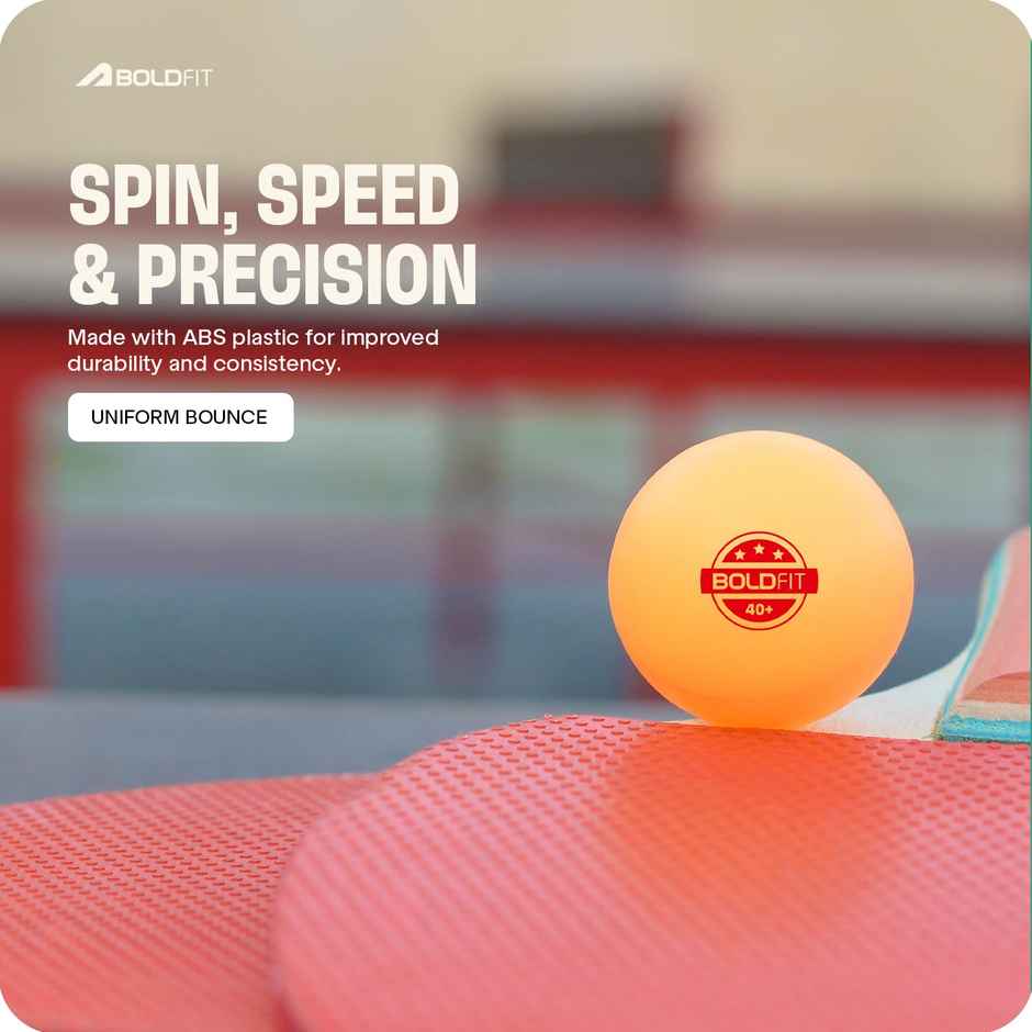 Boldfit Table Tennis Balls For Match Training 3 Star Abs Plastic Orange 6Pcs