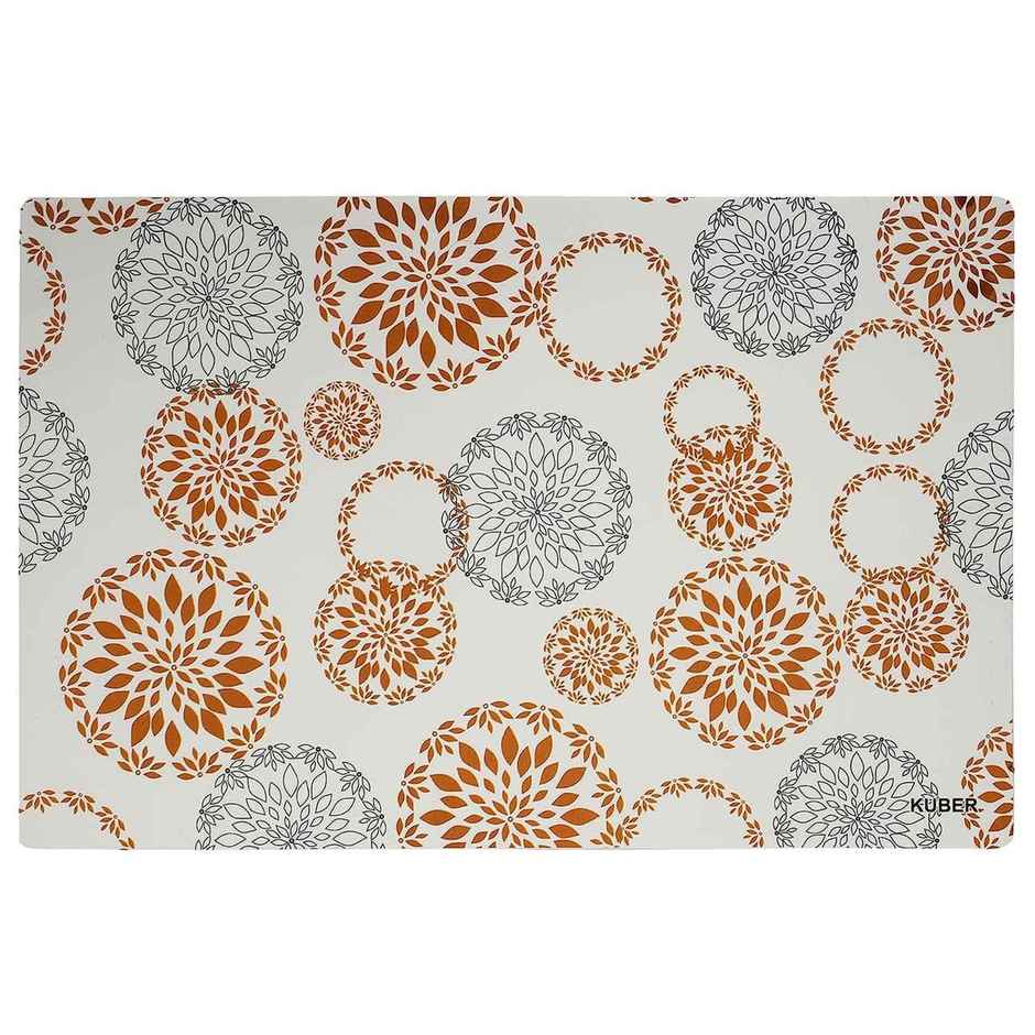 Kuber Industries Waterproof Placemat for Kitchen Counter | White | 30 x 46 cm | Set of 6
