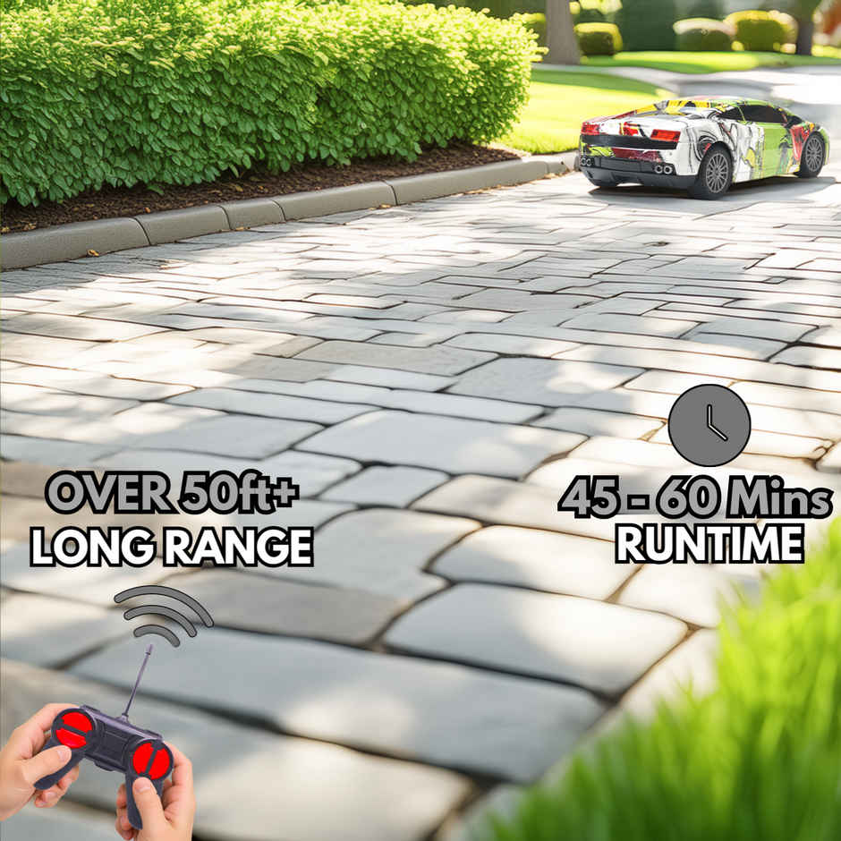 Race N Roll 1:24 Rechargeable Hi Speed Mini Remote Control Car - Lam Graffiti
