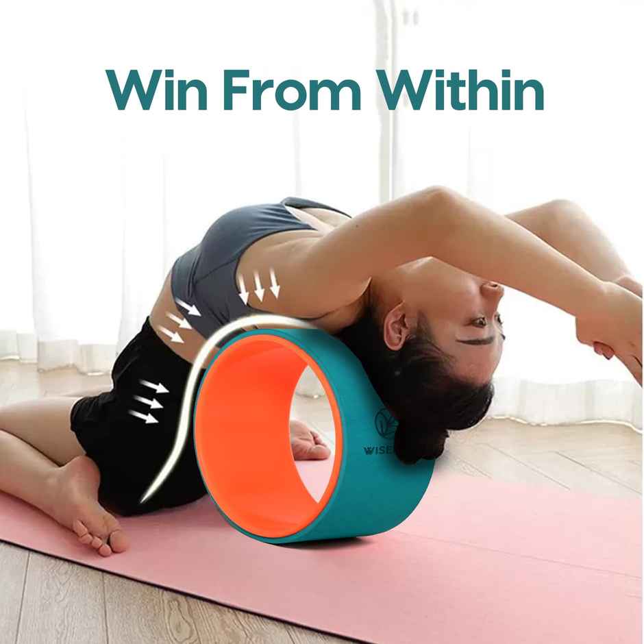Wiselife Yoga Wheel 12.75x5.75 Inch (Teal-Dark Orange)