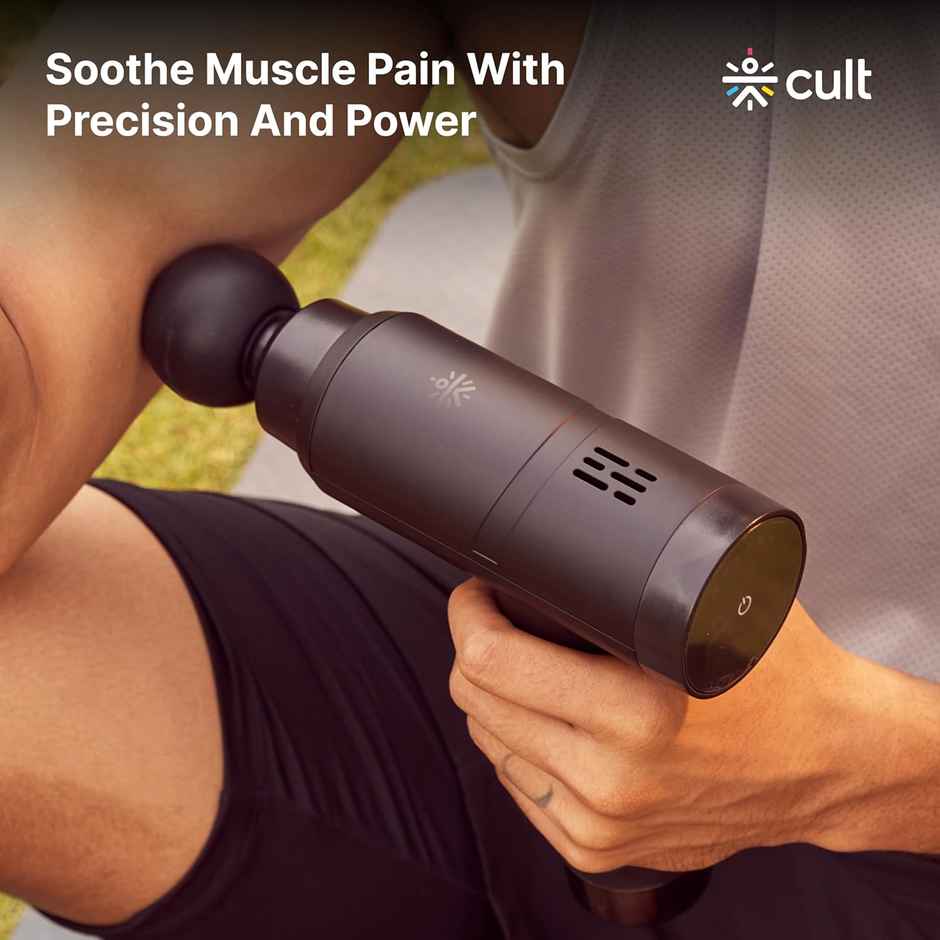 Cult Volt Pro Gun Massager, Silicone Round Head, 4500 mAh Battery, 4 Interchangeable Heads (Black)