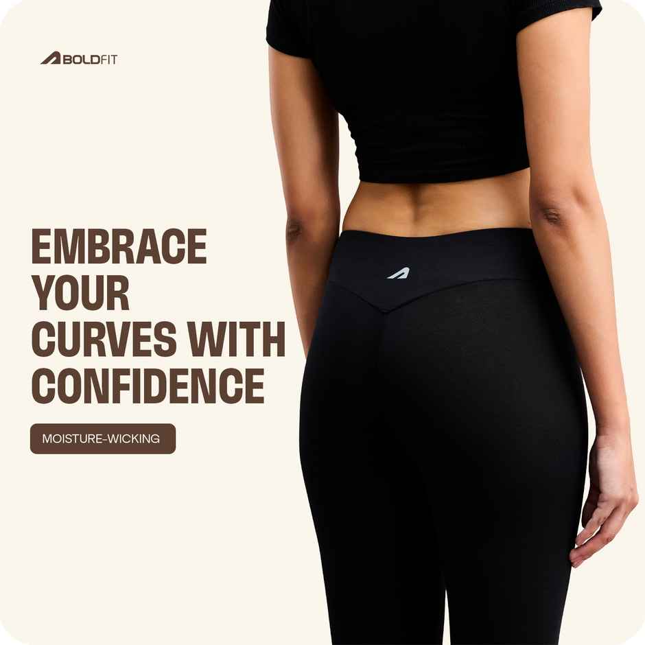 Boldfit Women's Yoga Pants Premium Stretchable Gym Leggings | Black - M