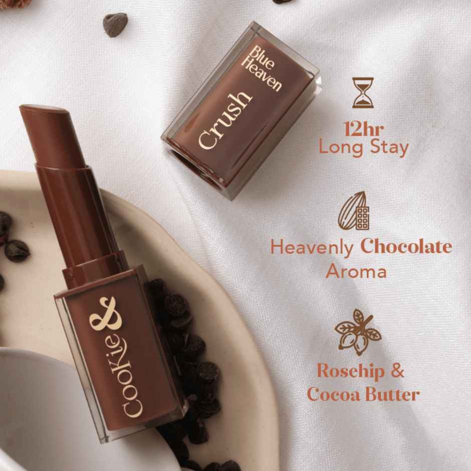 Blue Heaven Cookie & Crush Chocolate Flavored Soft Matte Lipstick | Chocochip Need