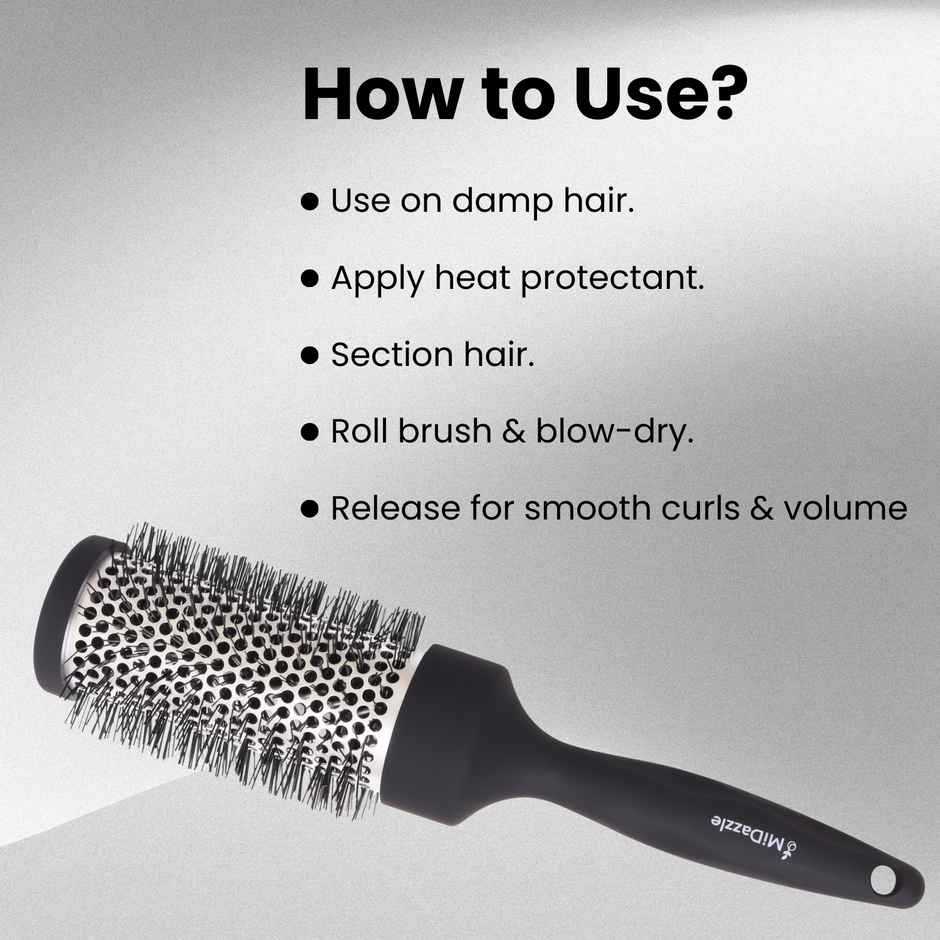 Midazzle Professional Blow Dry Hot Curl Hair Brush with Ionic Technology | MIHB0030