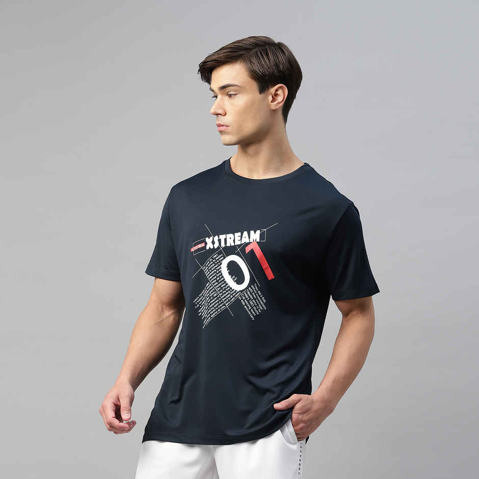 Dida Men's Dry Fit Sports T-Shirt | Comfortable and Stretchable | Navy - XXL
