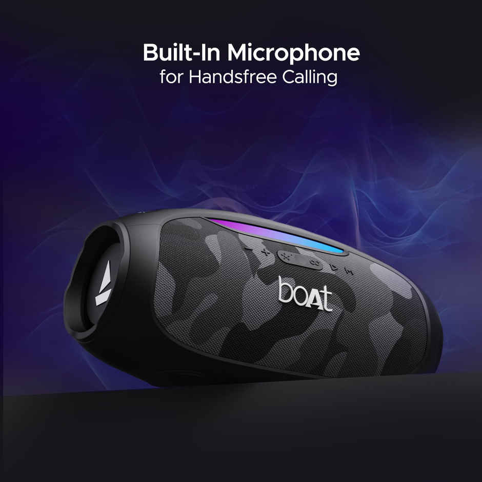 boAt Stone 1800 BT Speaker w/ 90W RMS Sound, 5H Platime, EQ Modes, BT v5.3 & IPX6 Rating (Camo Black)