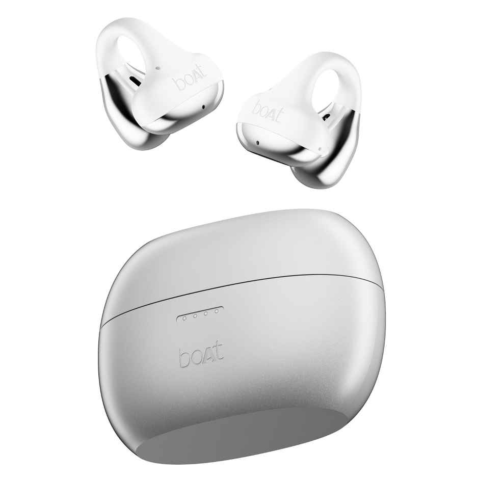boAt Airdopes Loop TWS Earbuds w/ Air Conduction Technology, Clip-On Fit, 50H Playtime (Pearl White)