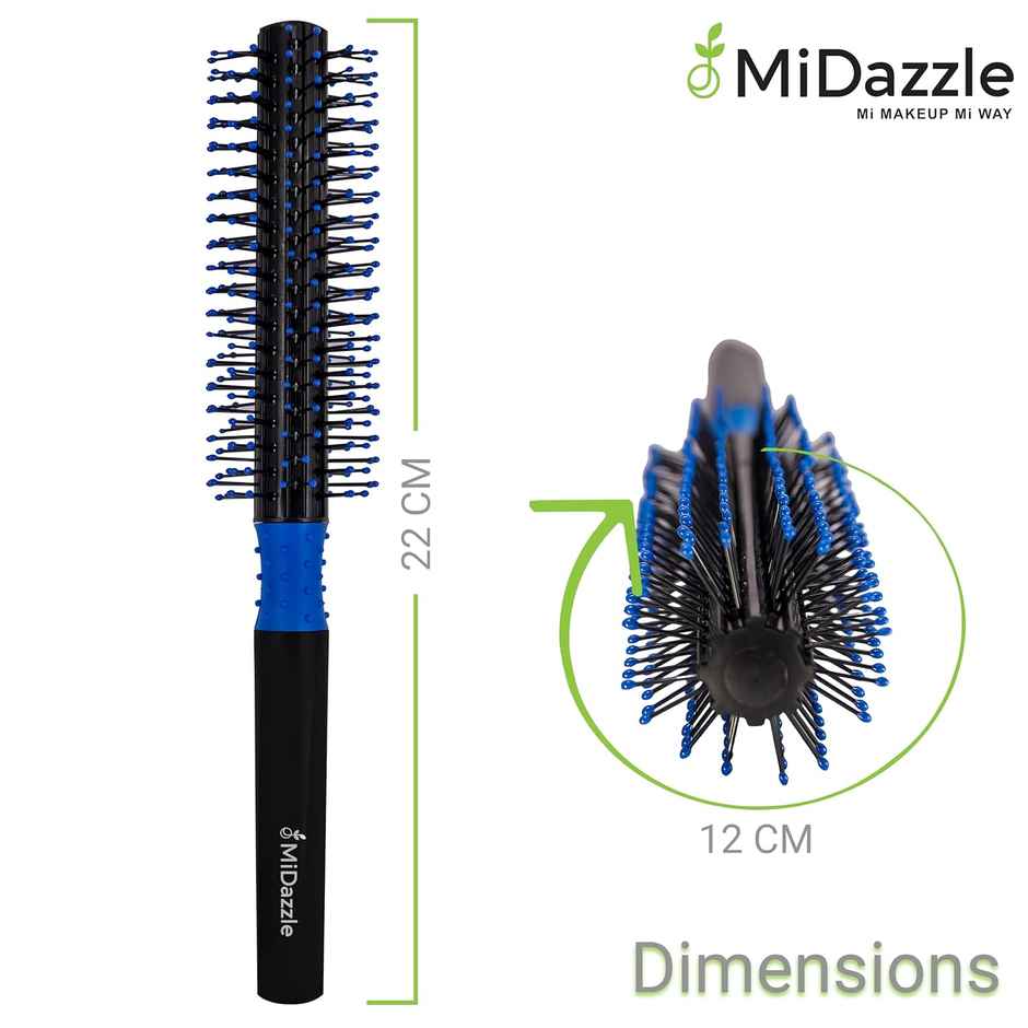 Midazzle Premium Round Black & Blue Hair Brush M169 Mihb0035