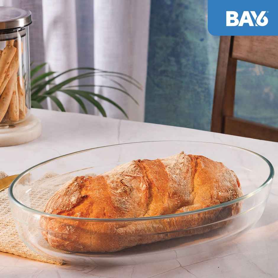 BAY6 Premium Imported Borosilicate Baking Dish Oval - 1.6 L