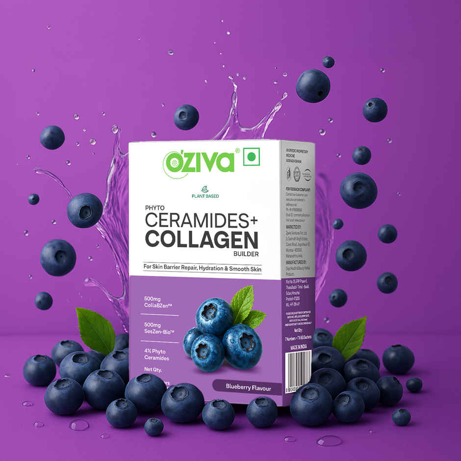 OZiva Phyto Ceramides Collagen Builder Supplements Blueberry