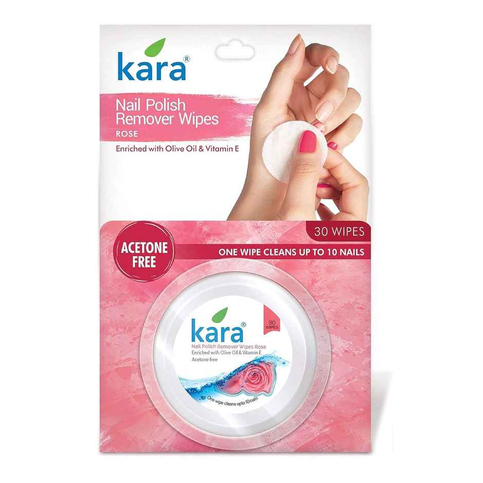Kara Nail Polish Remover Wipes Rose 30pulls
