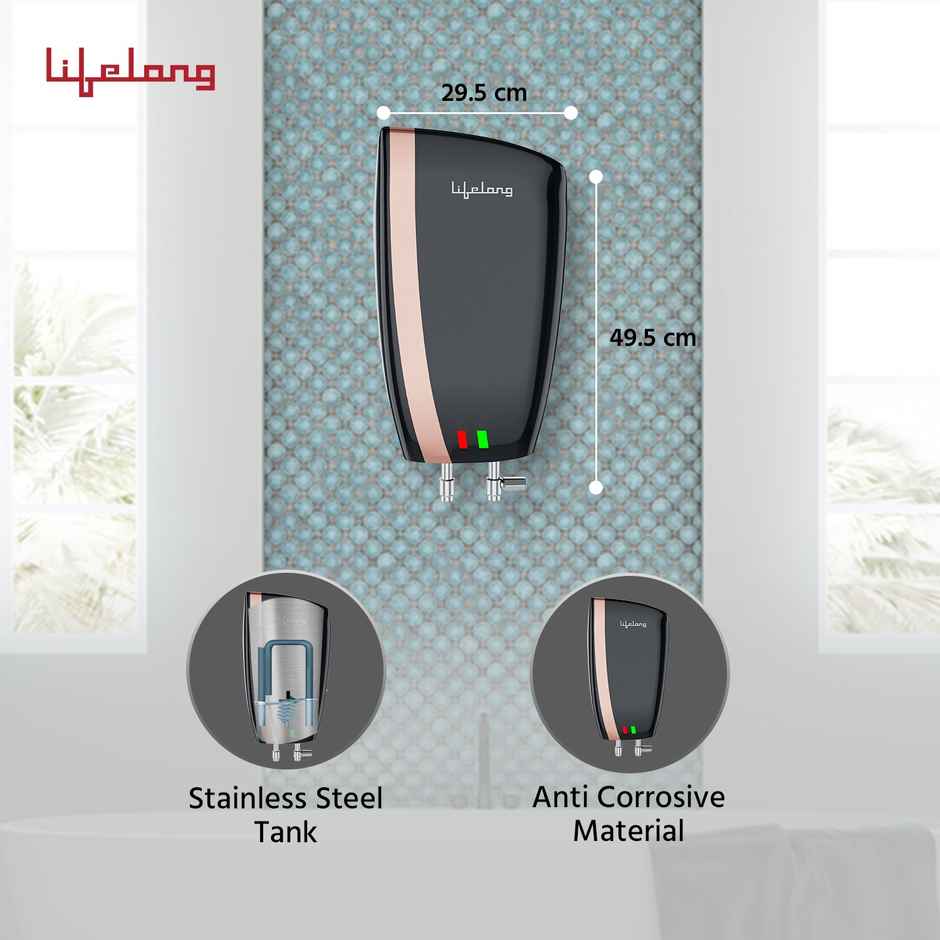 Lifelong 5 L Instant Geyser | Instant Water Heater for Home | 3000 W Electric Geyser | LLIWH105