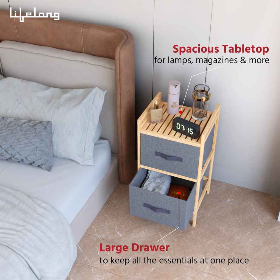 Lifelong Multipurpose Storage | 2-Drawer Fabric Closet | Drawer Organizer | Shelves Wooden Frame