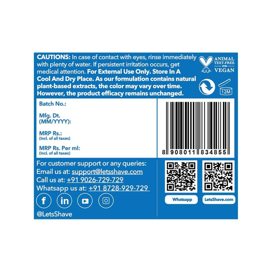 LetsShave Transparent Shave Gel & After Shave Balm| Made with 100% Herbal Extracts