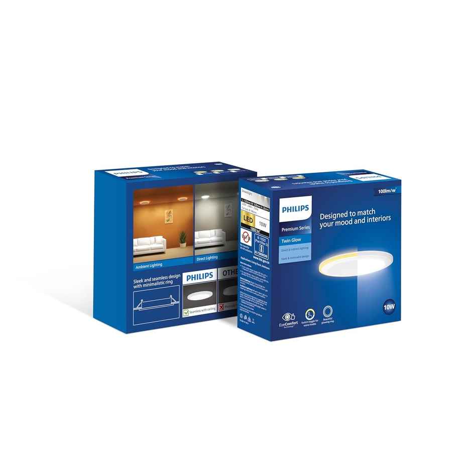 Philips Led 10W Round Twin Glow Led Dl (Ww + Cdl)