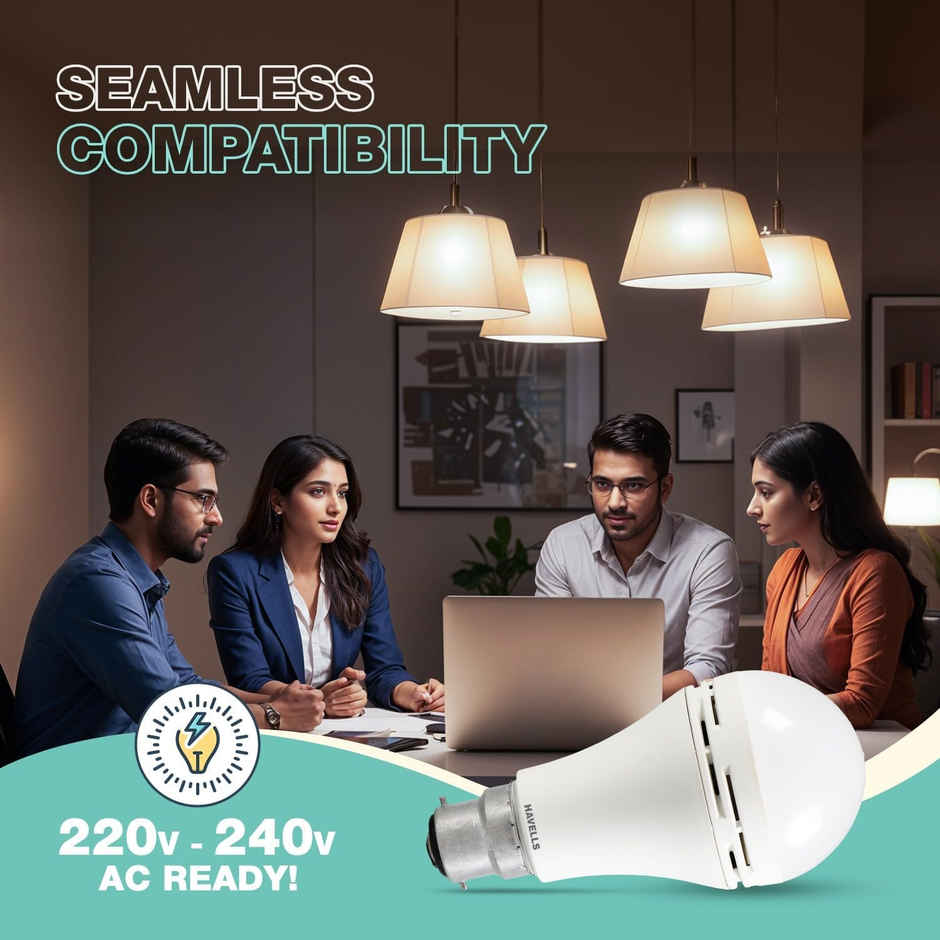 Havells 12W LED Emergency Bulb | Cool Day White 6500K | Inverter Bulb for Home | 4 Hours battery