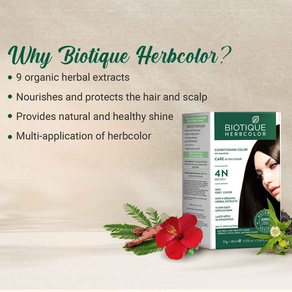 Biotique Herbcolor Brown | 4N | 30g + 45ml