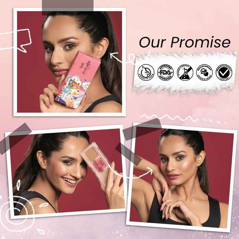 Glam21 Cheeky Affair the Face Palette | Palette 3 in 1 Contour, Blush & Highlight Palette-sweet