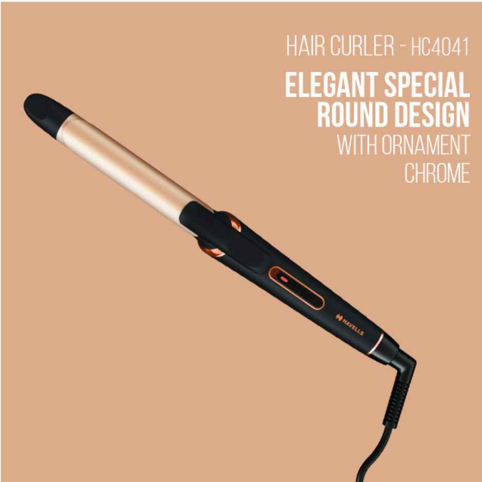 Havells HC4041 Hair Curler - Plastic | 50W | Corded Electric | Long Lasting Curls