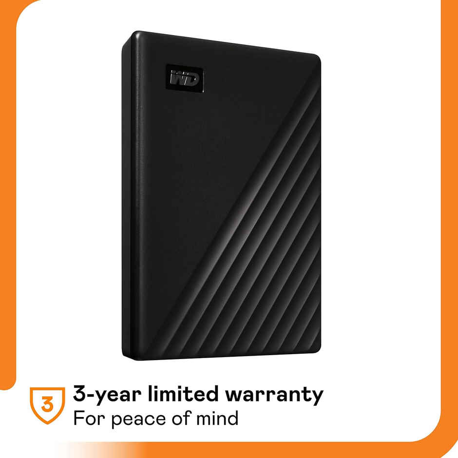 WD 5Tb My Passport Portable Hard Disk Drive | Usb 3.0 With Automatic Backup | External Hdd | Black