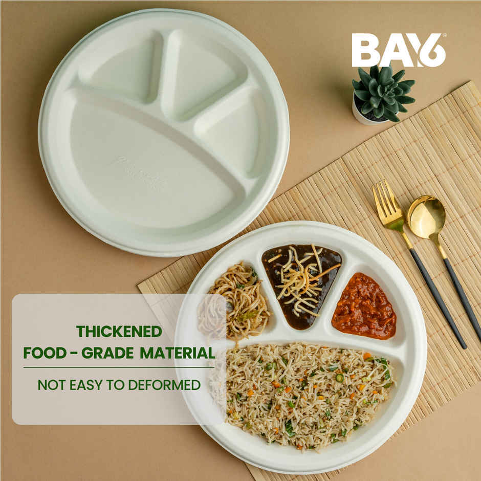 Round Plate | 4 Compartment | 11 inch | Pack of 10 | BAY6