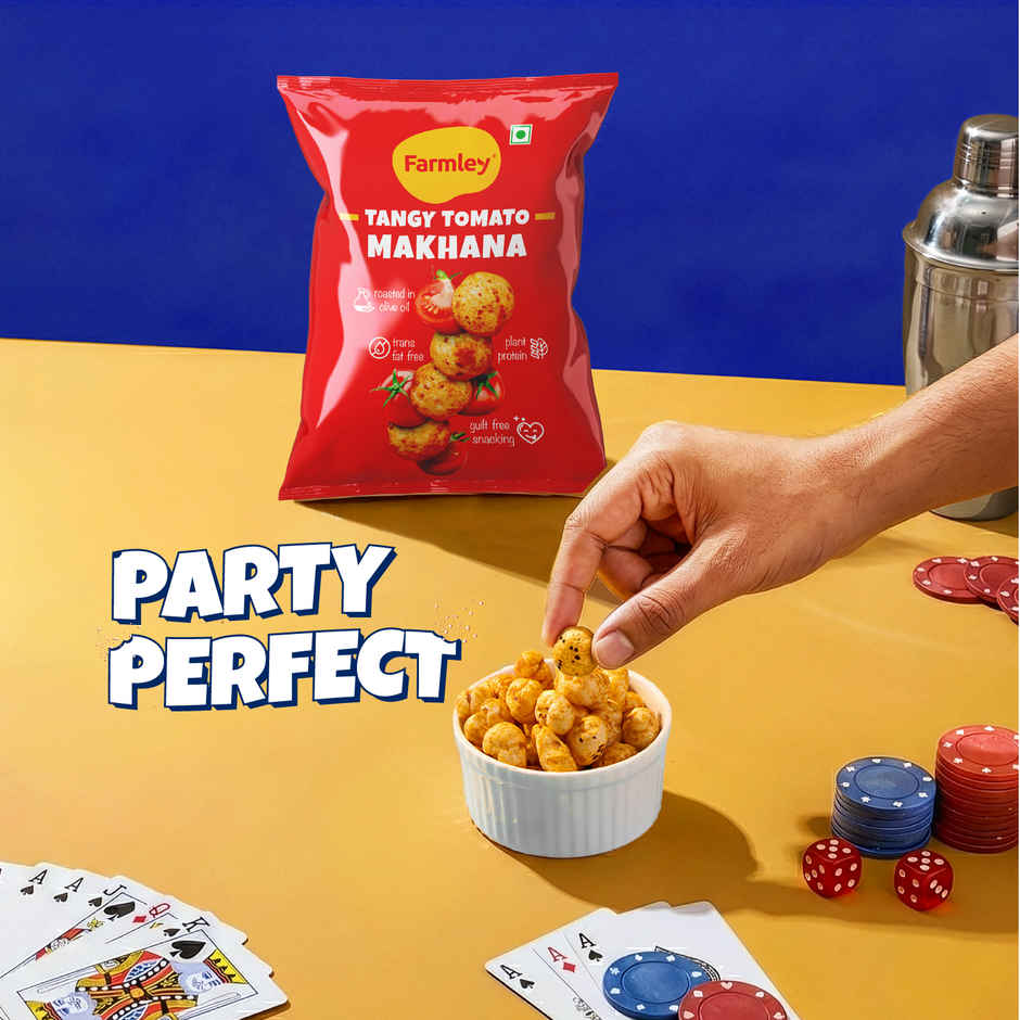 Farmley Tangy Tomato Makhana Roasted In Olive Oil Healthy Snacks