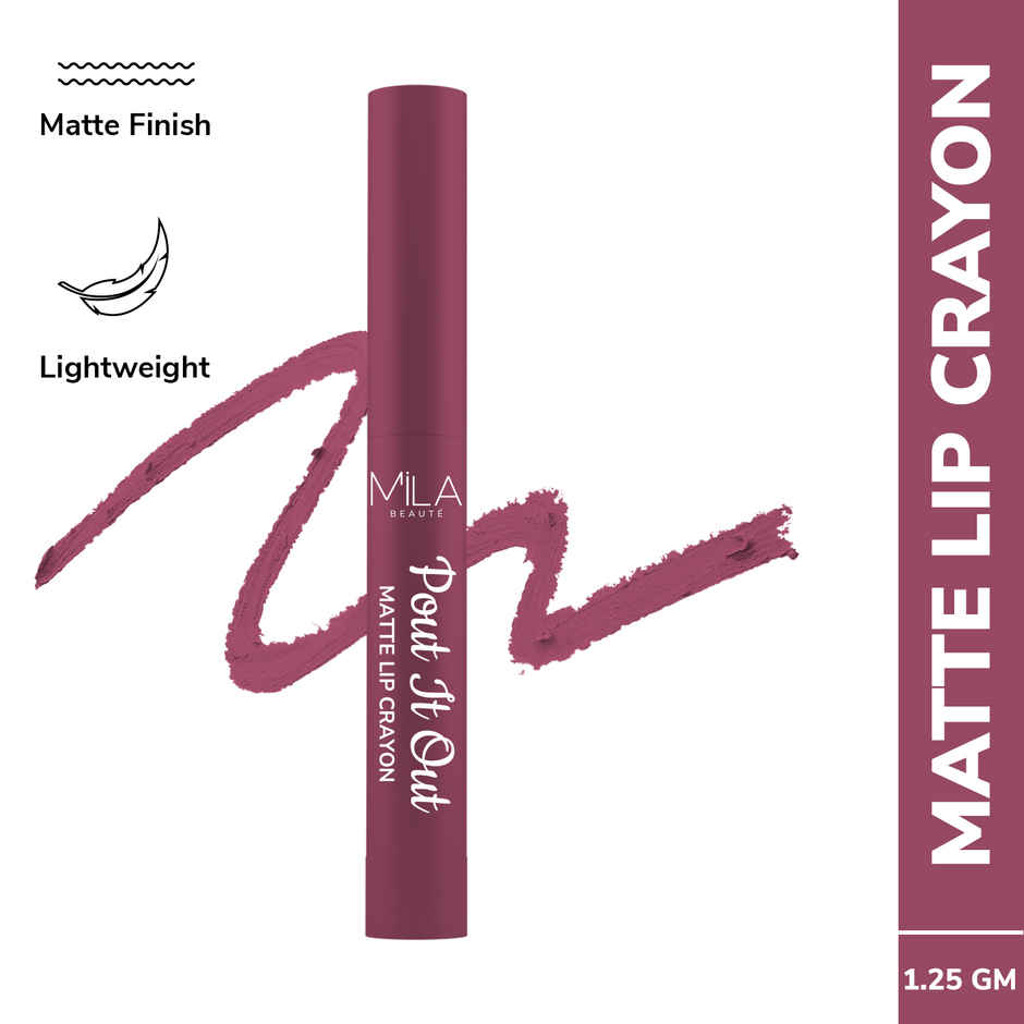 Mila Beaute Pout It Out Matte Lip Crayon Highly Pigmented Enriched With Jojoba Oil Rapunzel