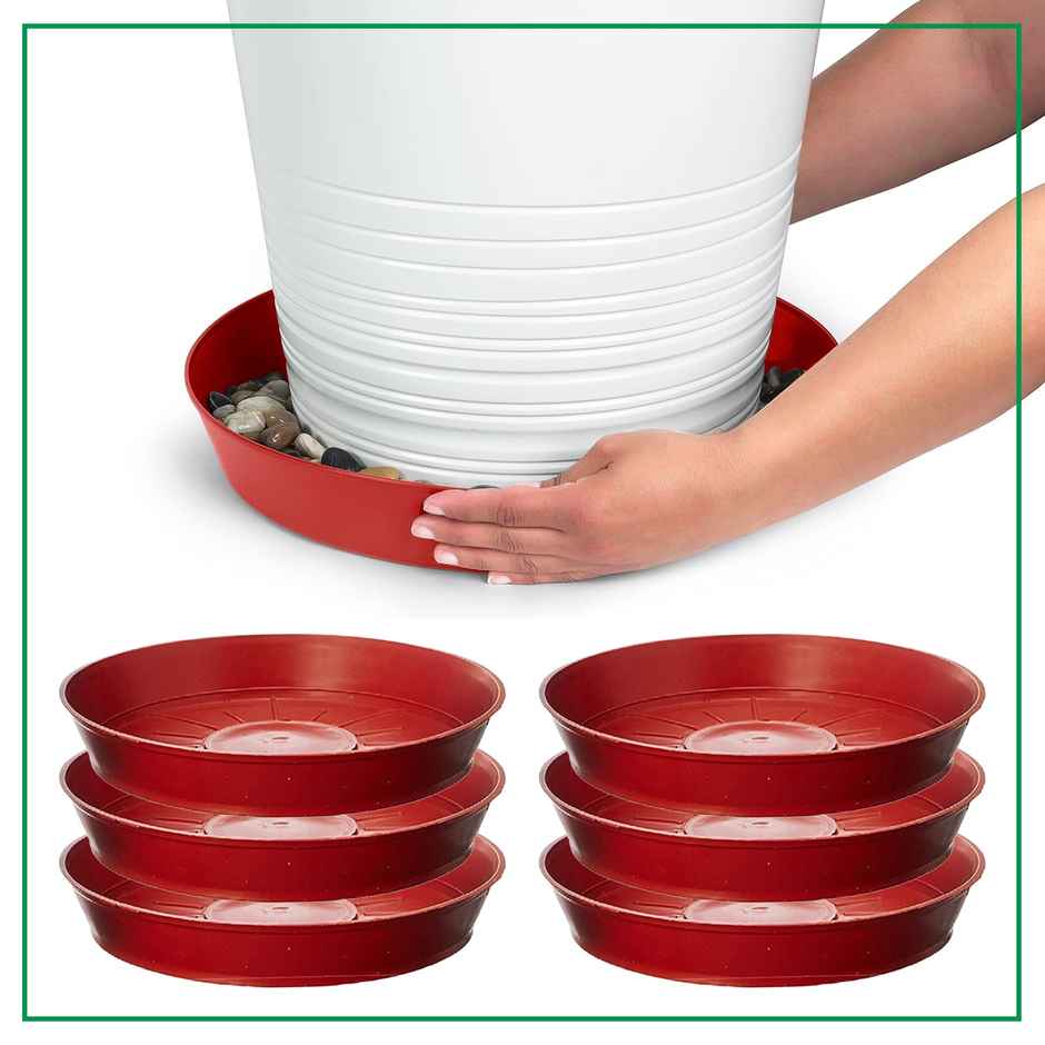 Cinagro 8 Inch Planter Bottom Trays | Durable Plastic | Plant Drip Trays/Saucer