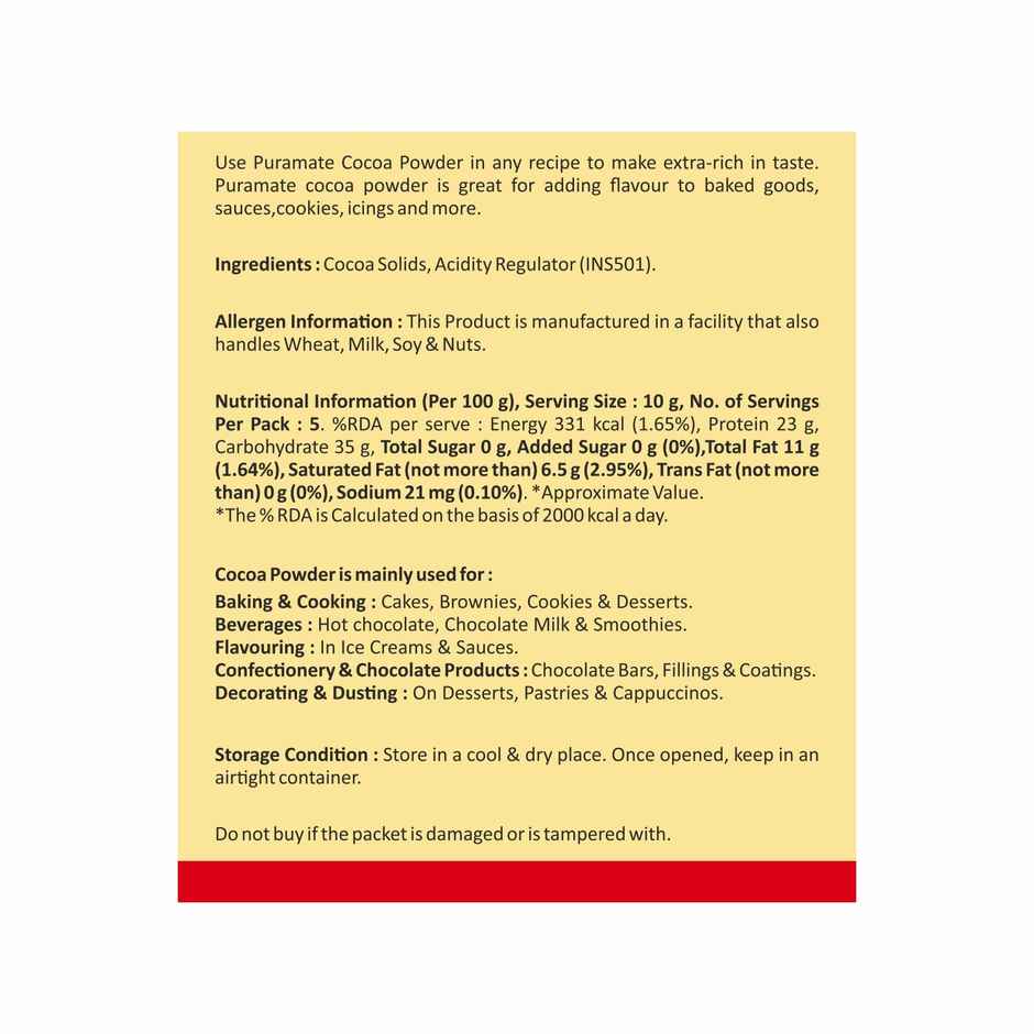 Puramate Cocoa Powder | Bottle | Rich & Smooth