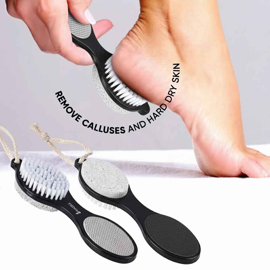 Midazzle 4in1 Foot Filer Pedicure Brush, Pumice Stone, Scrubber | Assorted | MIFF5202
