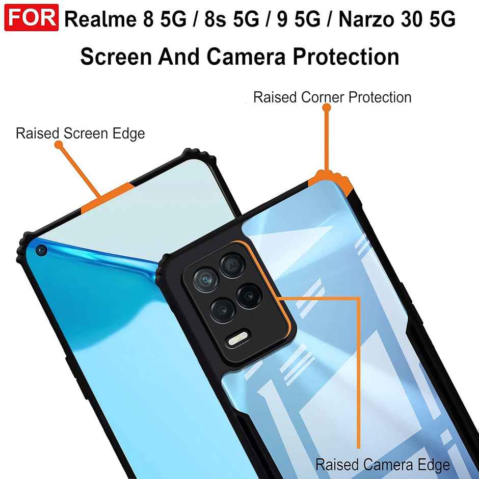 Zapcase Back Cover for Realme Narzo 30 5G, Realme 9 5G, Realme 8 5G, Realme 8s 5G | Matte-Black