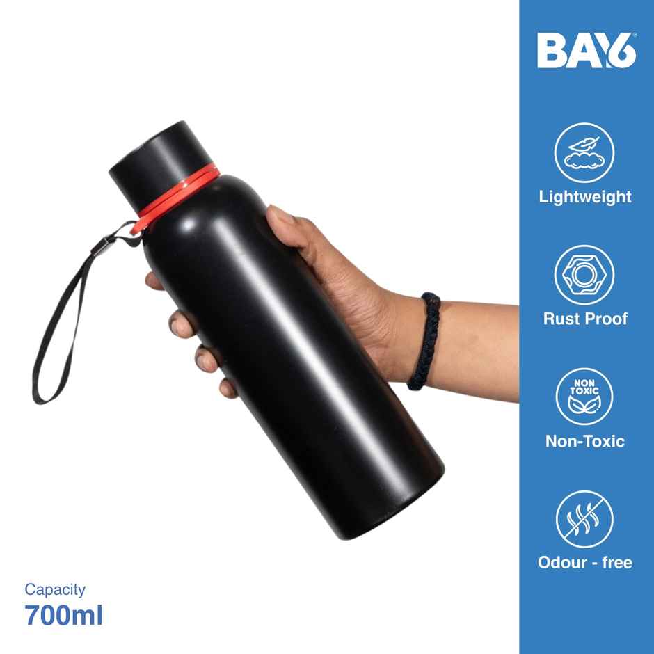 BAY6 Stainless Steel Hot & Cold Vacuum Bottle 700ml | Black
