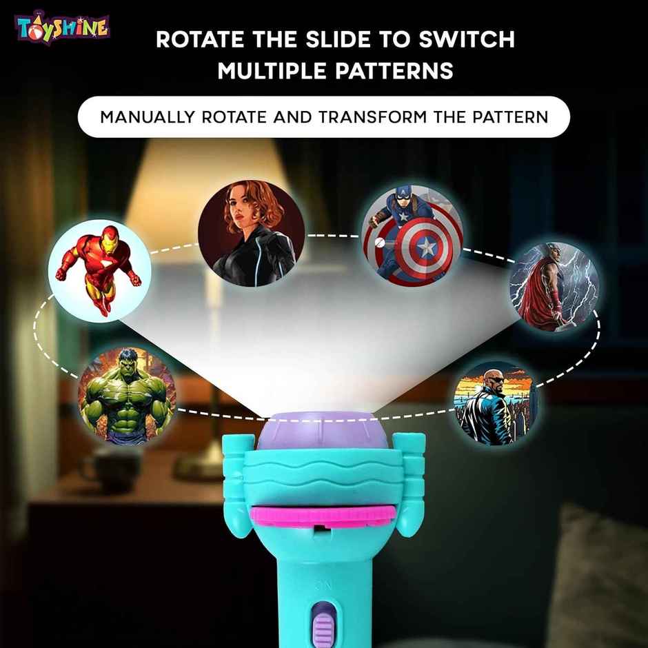 Toyshine Projection Flashlight Educational Toy 3+ Years | 24 Patterns Bedtime Toy for Kids