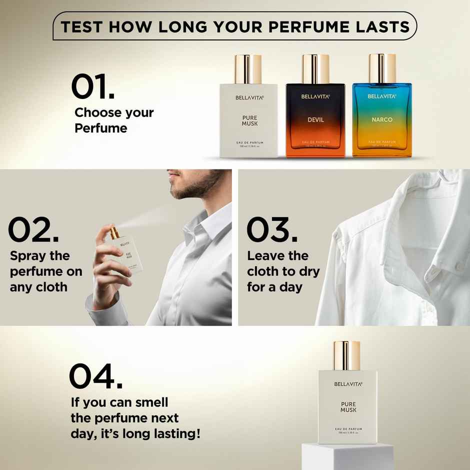 BELLAVITA Unisex Pure Musk Edp Long Lasting Perfume For Men And Women