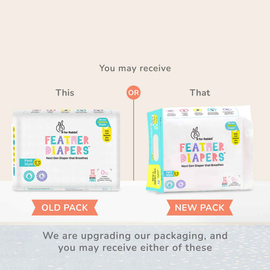 R For Rabbit Feather Pant Style Diaper | M | 26 pcs