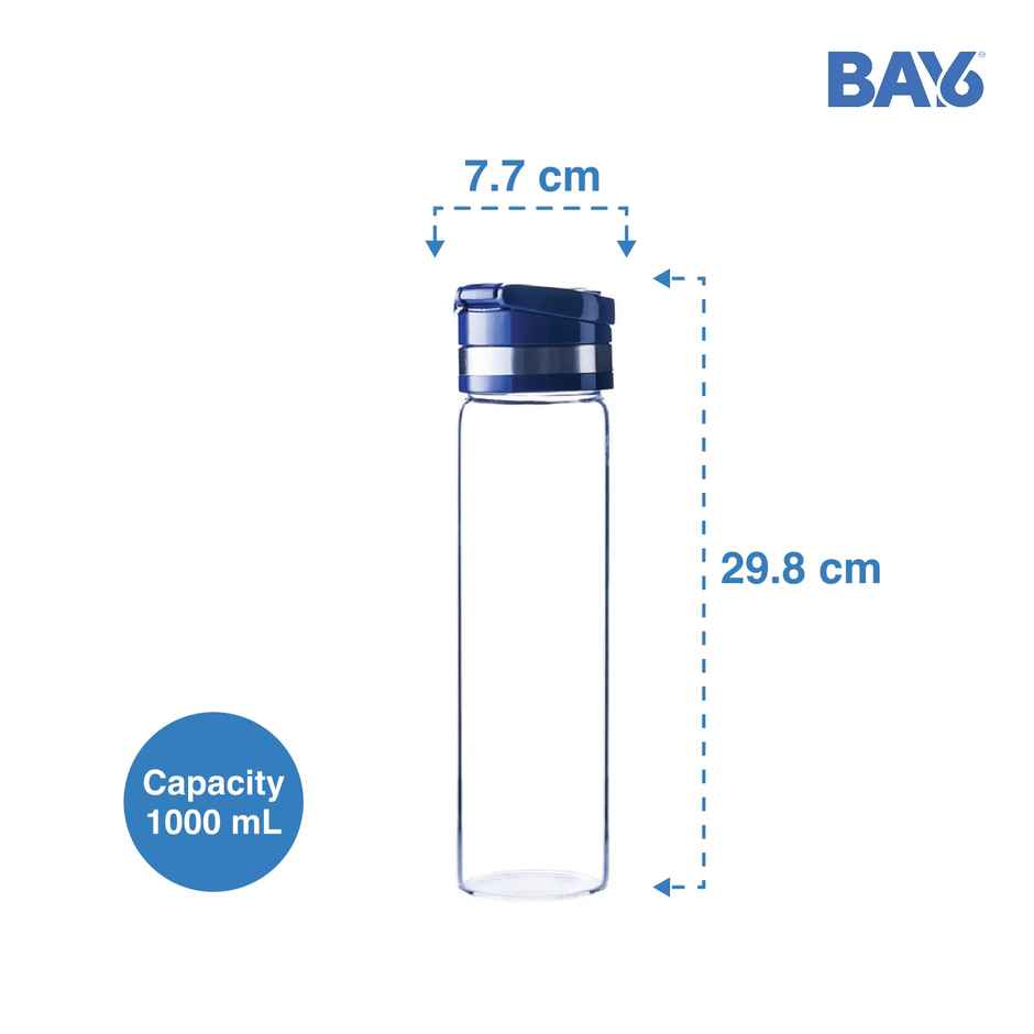 BAY6 Premium Imported Borosilicate Glass Bottle | 1000 ml