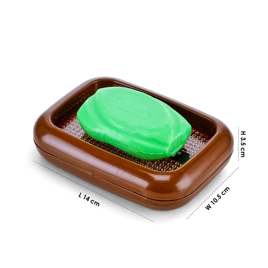Nayasa Lumina Plastic Soap Case | Holder for Bathroom | Brown