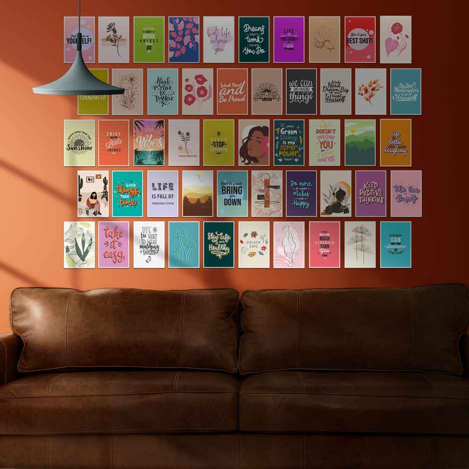 Paper Plane Design Women Empowerment Wall Posters Collage Pack of 50 (4 Inch X 6 Inch) D19