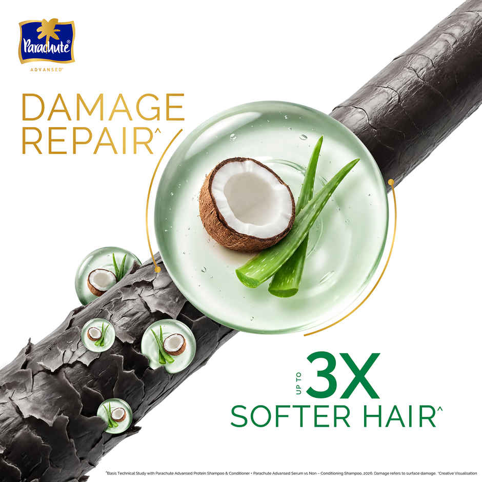 Parachute Advansed Damage Repair Protein Shampoo | Coconut Milk and Aloe Vera