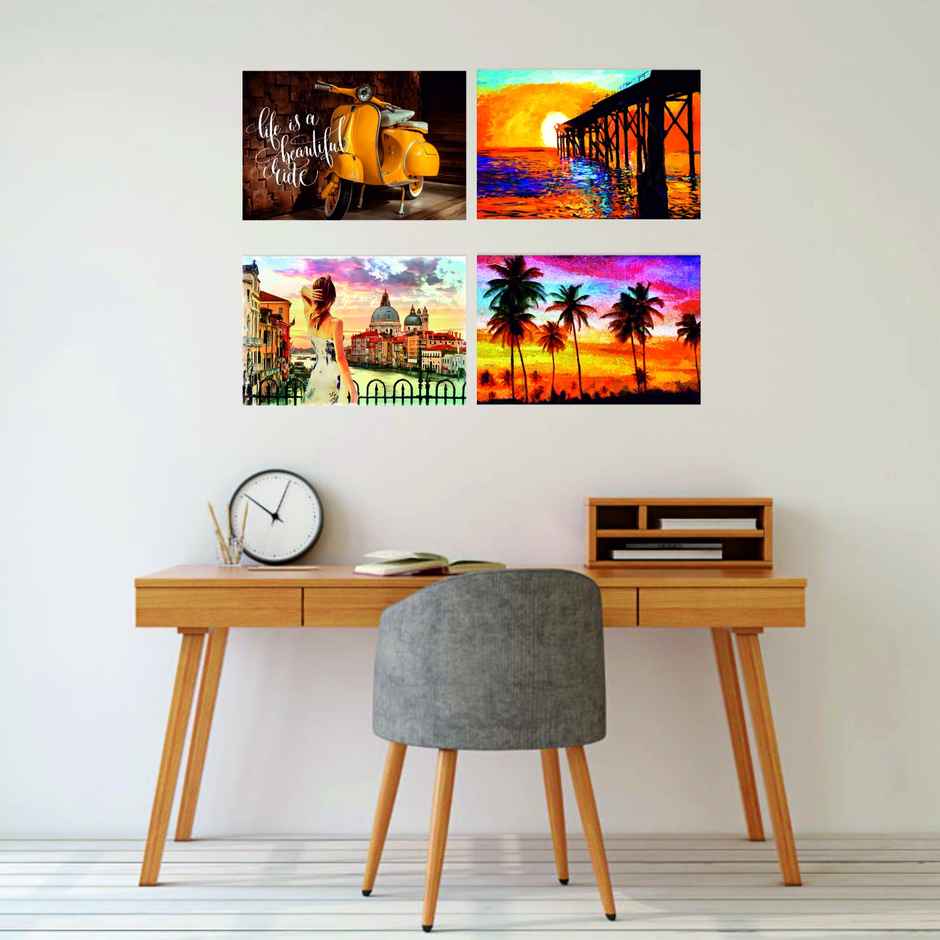 Paper Plane Design Travel Theme Wall Posters | Set of 10 | (12 Inch x 18 Inch) D5