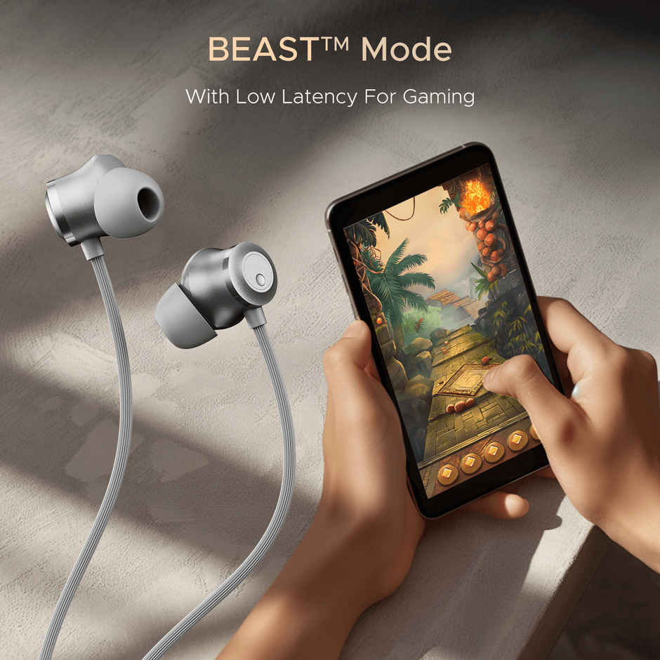 boAt Rockerz 255 Z Plus BT Neckband w/AI-ENx Tech, Spatial Audio, 50H Playback,(Slate Grey)