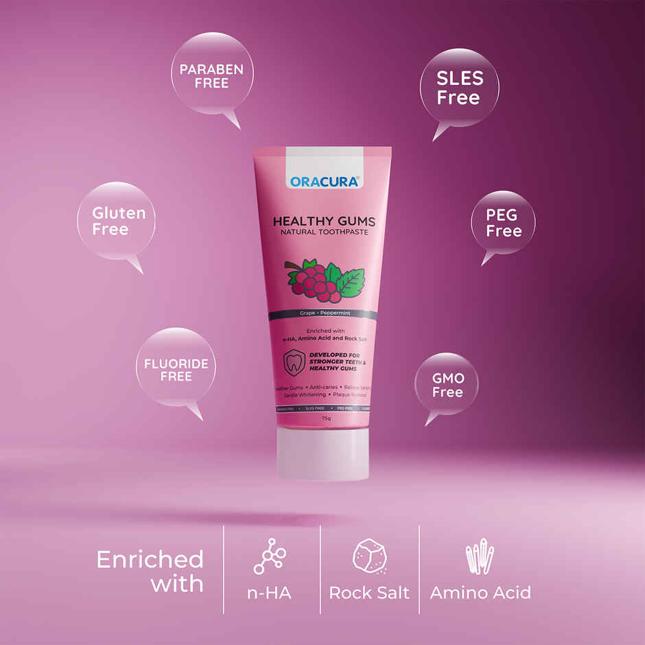 Oracura Healthy Gums Natural Toothpaste Grapes Combo