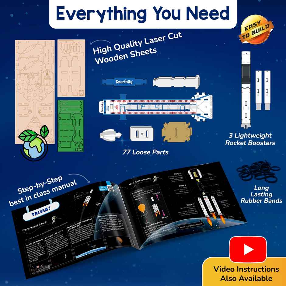 Smartivity Space Rocket Launcher Toy Fun & Educational Diy