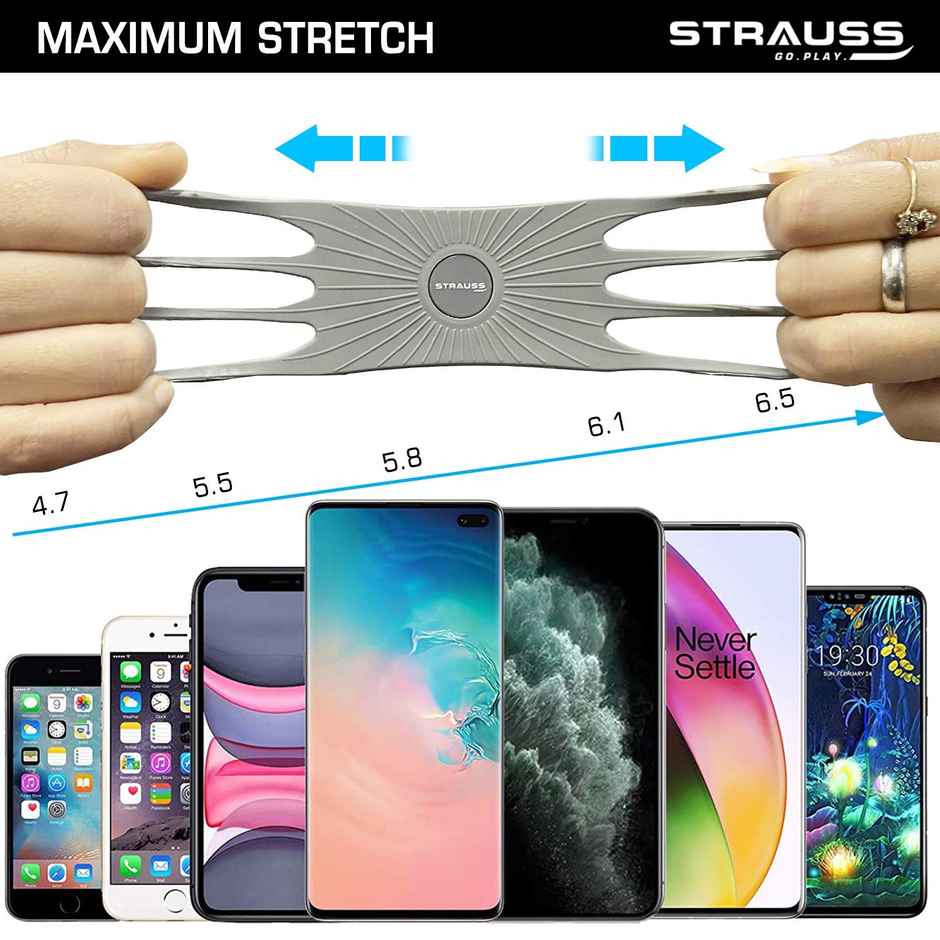 Strauss Silicon Mobile Phone Holder With 360 Degree Rotation | Grey