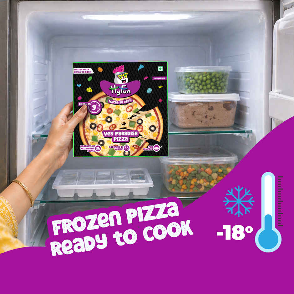 HyFun Veg Paradise Pizza, Cheesy Snack | Frozen