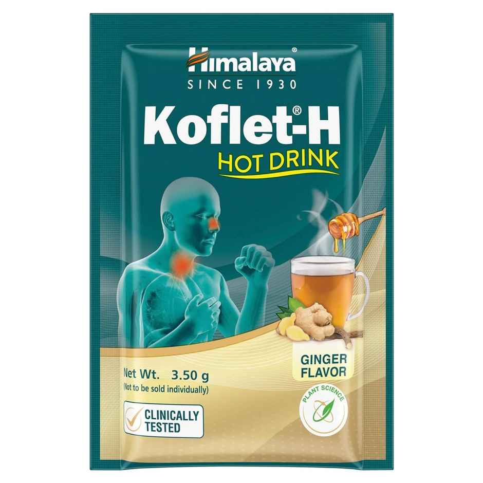 Himalaya Koflet-H Hot Drink Ginger Flavor Pack of 10 Sachets Relief from Cough and Cold