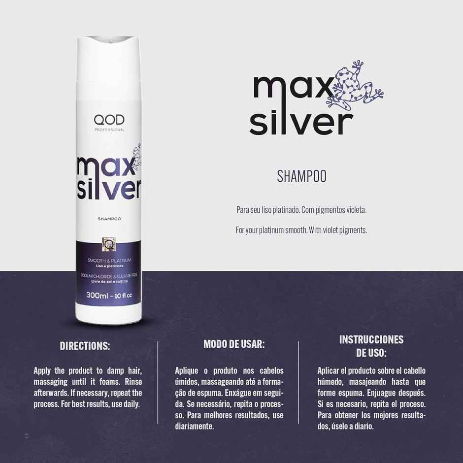 Qod Professional Max Silver Shampoo Sulphate Free Sodium Chloride Free